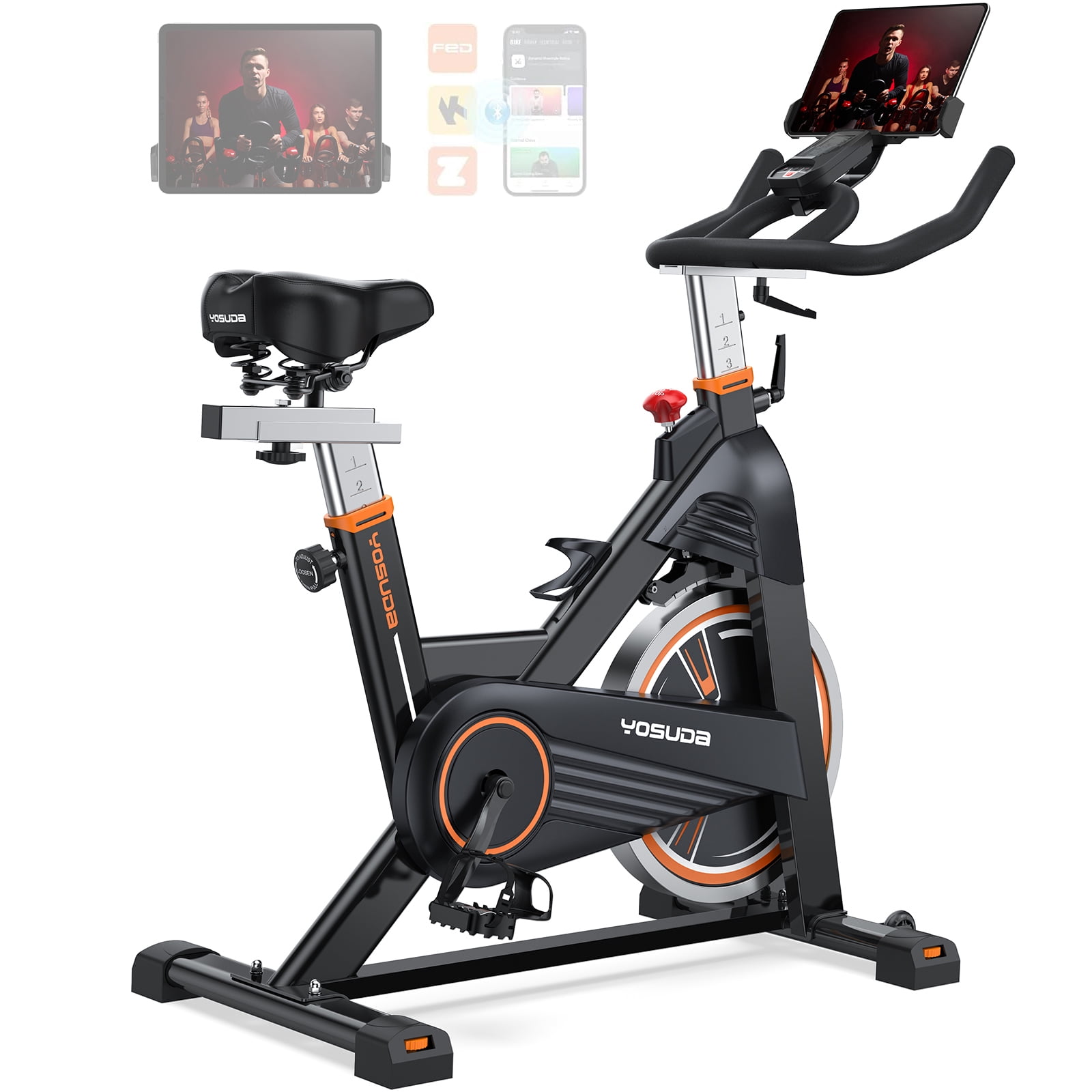 YOSUDA Pro Magnetic Stationary Exercise Bike, 350 lbs Weight Capacity Indoor Cycling Bike 40 lbs Flywheels & Adjustable Max 100 lbs Resistance, Comfortable Seat Cushion, Silent Belt Drive