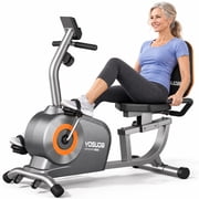 YOSUDA Recumbent Exercise Bike for Seniors & Adults, 350 lb Capacity, 16-Level Magnetic Resistance, Adjustable Seat, Bluetooth App, Silver