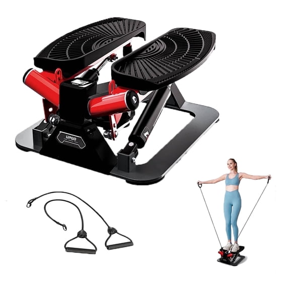 FED Fitness Steppers for Exercise at Home, Mini Stepper with Resistance Bands, Air-Powered Stair Stepper with 350lbs Loading Capacity,Twist Stepper Portable Exercise Equipment for Full Body Workout
