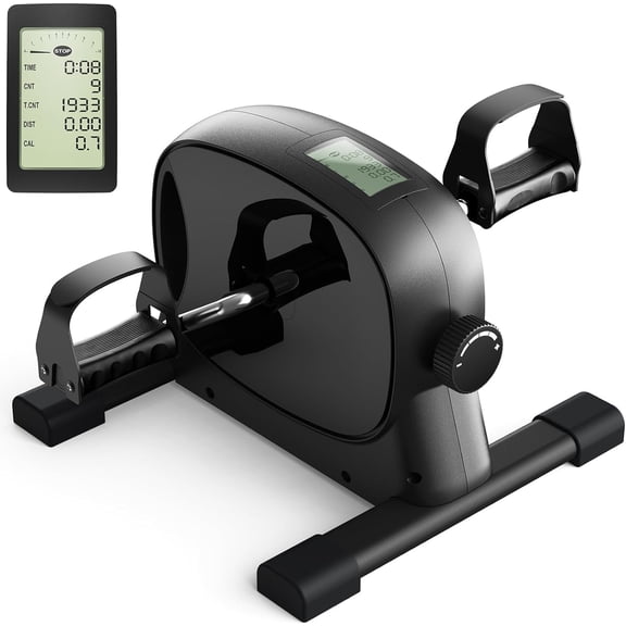 UPGO Under Desk Bike Pedal Exerciser,Mini Exercise Bike with LCD Screen Displays