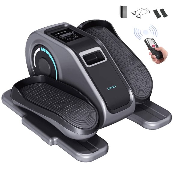 UPGO Under Desk Ellipticals Electric, Elipse Leg Exerciser Fully Assembled, Pedal Exerciser with Remote Control & Non-Slip Pedals & Pull rope