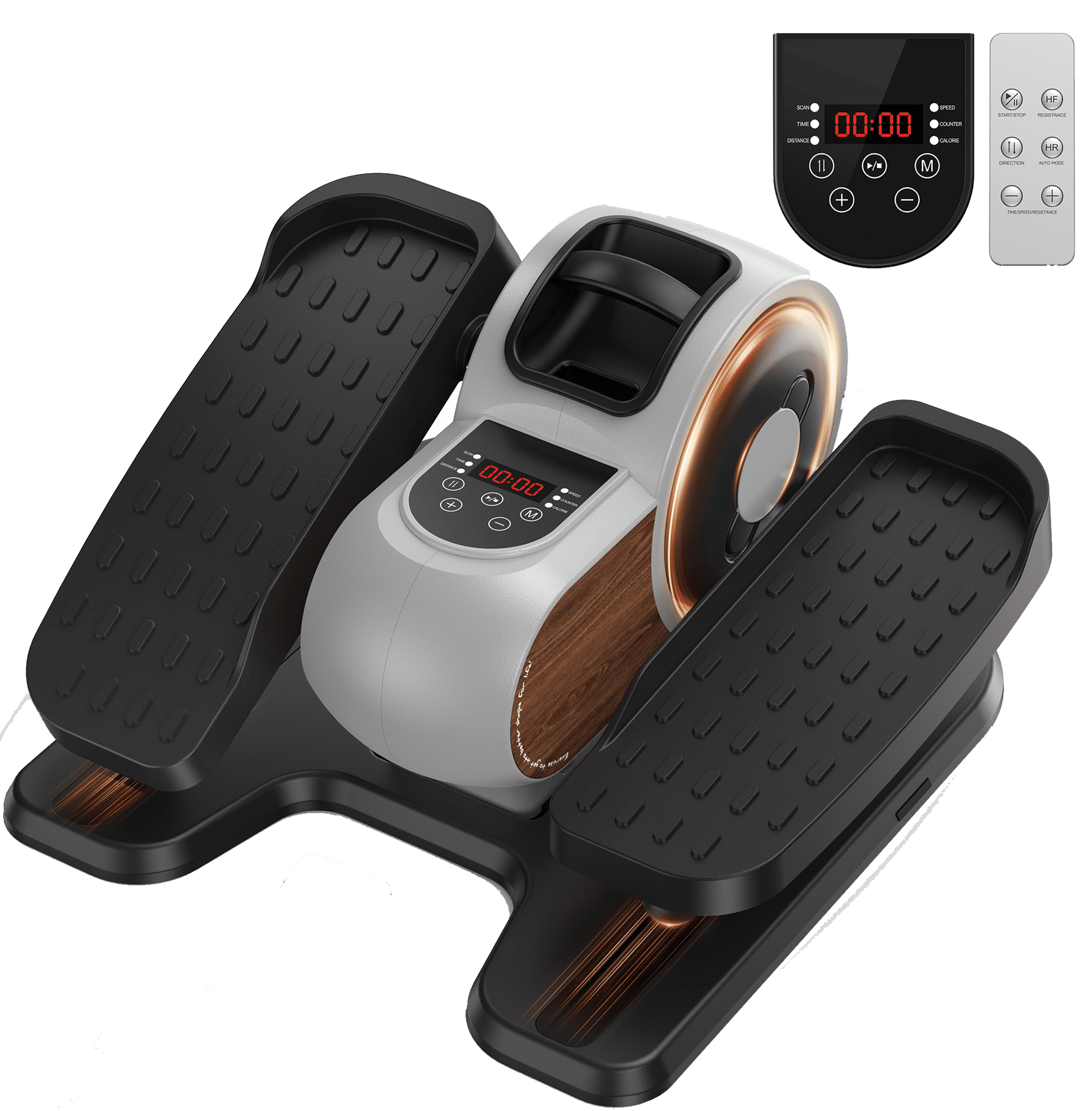 UPGO Under Desk Ellipticals Electric, Elipse Leg Exerciser Fully Assembled, Pedal Exerciser with Remote Control & Non-Slip Pedals Resistance & Speed