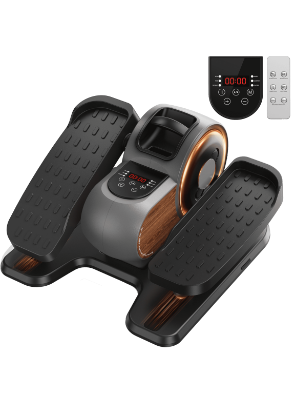 Under Desk Ellipticals Electric, Elipse Leg Exerciser Fully Assembled, Pedal Exerciser with Remote Control & Non-Slip Pedals Resistance & Speed