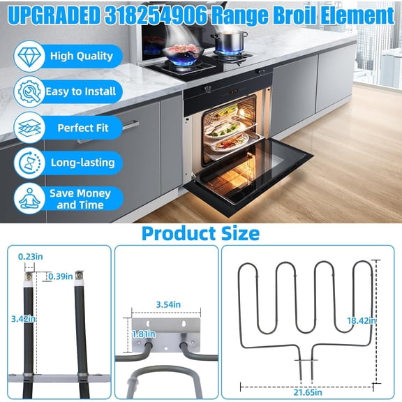 UPGRADED 318254906 Oven Heating Element Compatible with Electrolux Electric Range Stove Ovens Parts