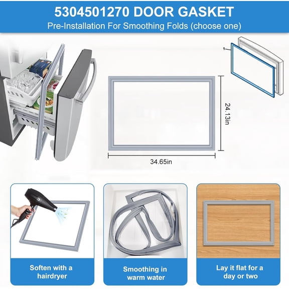 UPGRADED 5304501270 Freezer Door Gasket Compatible with Freezer Door Gasket 241778308 PS11704172 AP5981856 LGHB2867PF2 LGHN2844MF0 Refrigerator Door Seal For Freezer Door Gasket