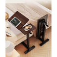 thumbnail image 1 of NOBRAND Adjustable Height Mobile Rolling Overbed Table with Wheels for Indoor, Walnut, 1 of 14