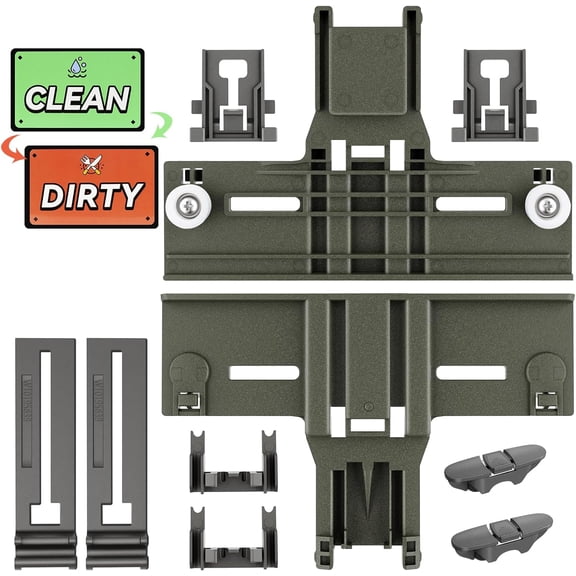 UPGRADED W10350376 W10350374 Dishwasher Top Rack Parts For Kenmore Dishwasher Parts,W10195840 W10712394 KUDS35FXSS5 Dishwasher Upper Rack For Kitchenaid Whirlpool Kenmore Dishwasher Top Rack Parts