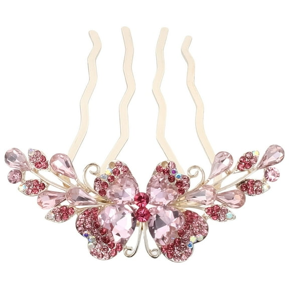 UPGRATOR 1 Pair Metal Rhinestone Butterfly Bow Hairpins for Women, Elegant Wedding Prom Decorative Accessories