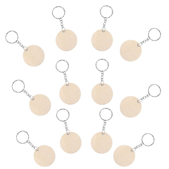 UPGRATOR 1 Set Blank Wooden Pendant For Hanging Ornaments Multi Color Key Chain Craft Kit Keyring Blanks