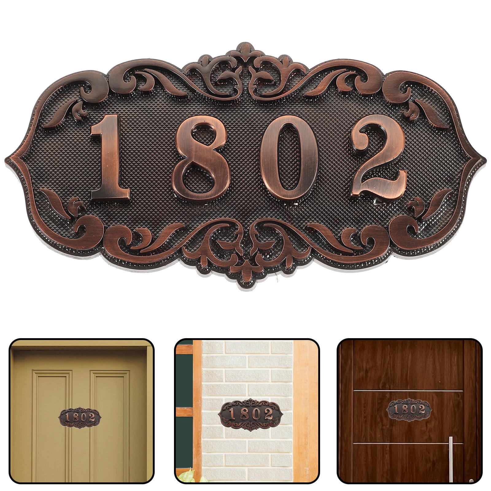 UPGRATOR 1 Set Bronze Plastic Garden Door Number for Homeowners House 6 ...