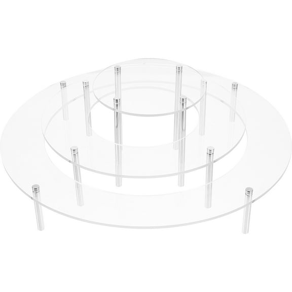 UPGRATOR 1 Set Clear Dessert Display Rack Acrylic Round Stand for General Users