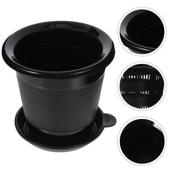 UPGRATOR 1 Set Simple Design Root Control Pot With Tray For Indoor Planting