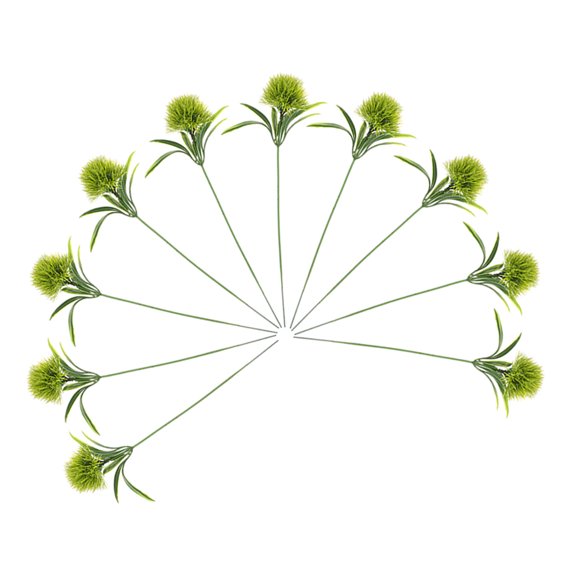 UPGRATOR 10 Pcs Artificial Dandelions Green ABS Home Decoration for Individuals Who Value Low Maintenance Decor