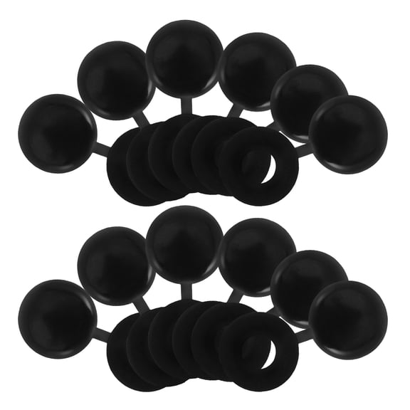 UPGRATOR 100Pcs Black Plastic Screw Caps Protective Fold Over Covers Easy Installation for Office Screws