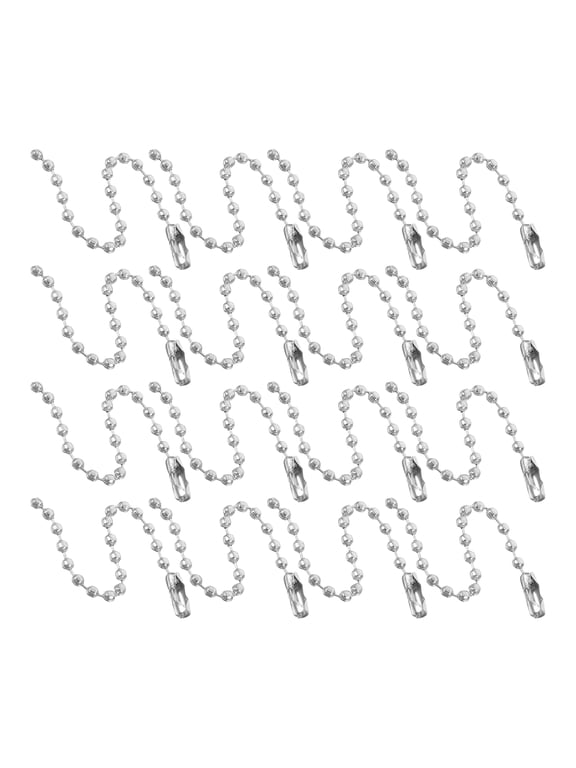 100Pcs Plated Silver Ball Chain Connectors for Keychain Making Durable Metal DIY Craft Supply