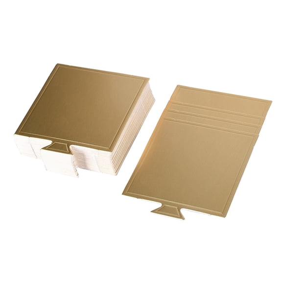 UPGRATOR 100Pcs Golden Cake Board Cardboard Cake Serving Base for Weddings Birthdays and Events