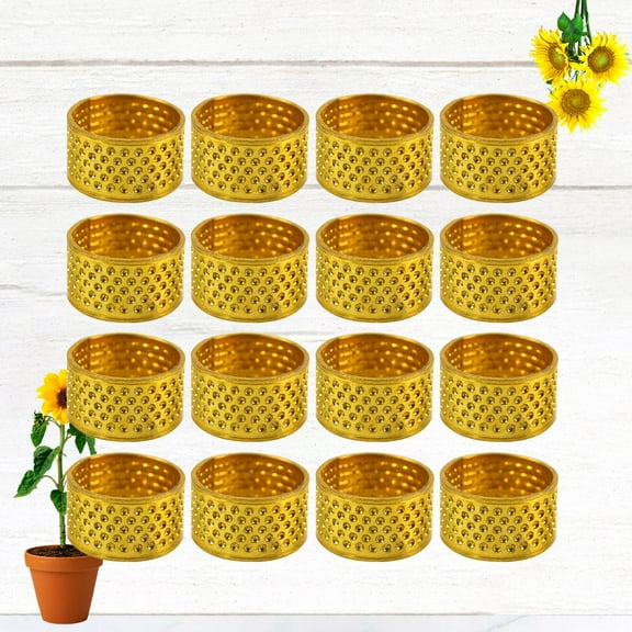 UPGRATOR 100Pcs Golden Metal Sewing Thimble for Hand Sewing and Needle Hold
