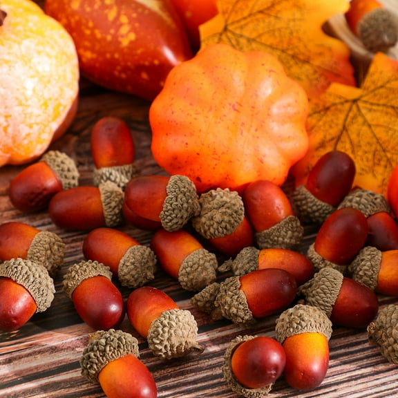 UPGRATOR 100Pcs Multi Colored Artificial Acorns For Diy Crafts And Seasonal Decorations