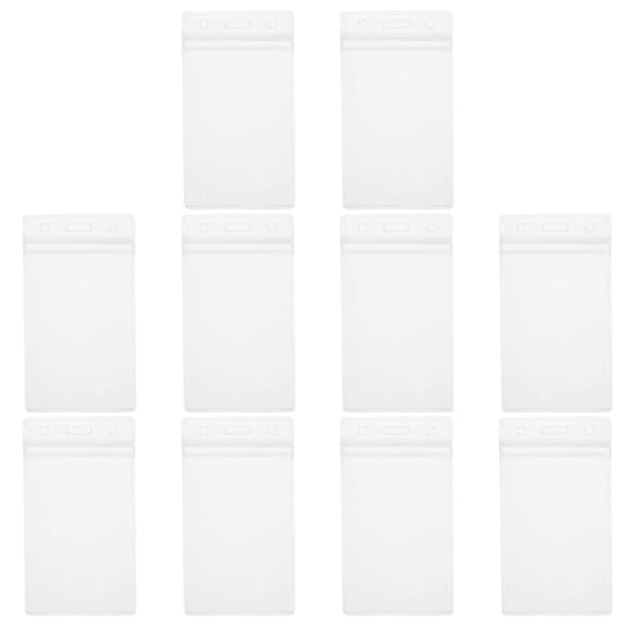 UPGRATOR 10Pack Waterproof PVC ID Card Holder for Academic Settings and Trade Shows 4.5x2.6in