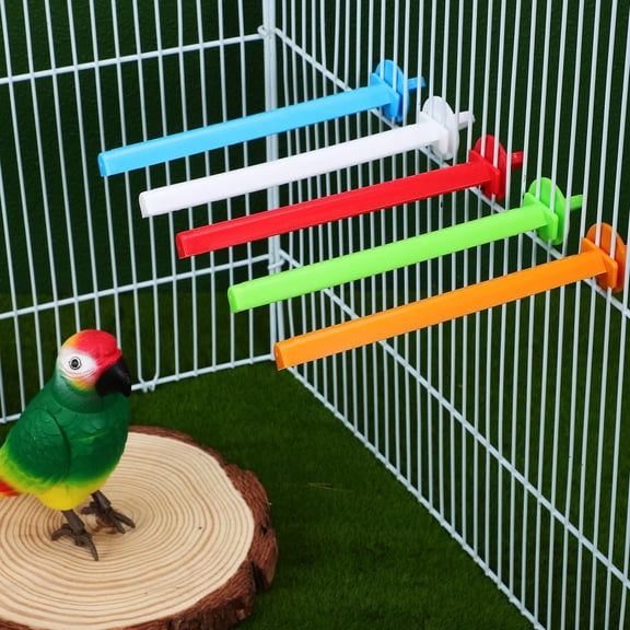 UPGRATOR 10Pcs Bird Standing Pole for Parakeet Cage with Paw Grinding Stable Washable Perch Stands