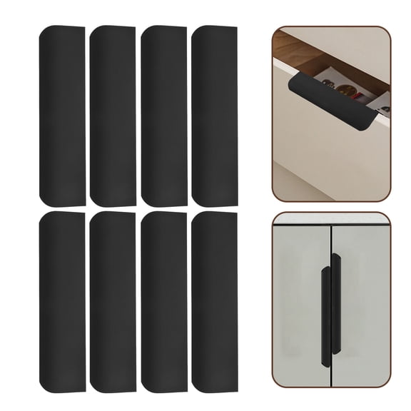 UPGRATOR Finger Edge Pull Cabinet Handles Black Versatile Use for Door 10Pcs