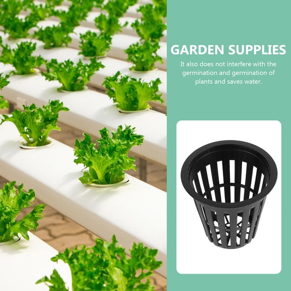 UPGRATOR 10Pcs Black Plastic Mesh Planting Containers for Hydroponic and Outdoor Garden Use