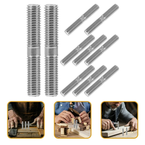 UPGRATOR 10Pcs Car Wheel Conversion Stainless Steel Dual Head Bolts with Replaceable Threads