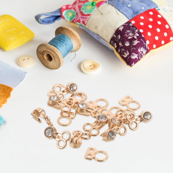 UPGRATOR 10Pcs Cloak Clasps Metal Toggle Buckles Golden Invisible Closure For Women Coats