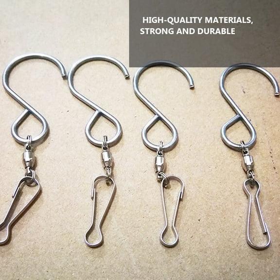 UPGRATOR 10Pcs Compact Plated Silver Swivel Hook Clips for Hanging Spiral Tails Windsocks