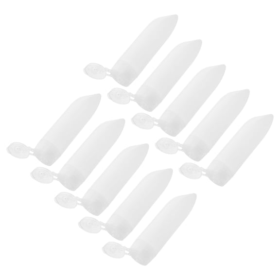 UPGRATOR 10Pcs Compact Refillable Toothpaste Bottles White Plastic Squeeze Tubes for Travel Use