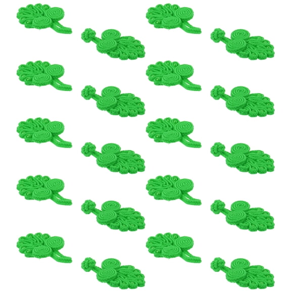UPGRATOR 10Pcs Decorative Green Chinese Knot Buttons with Bow Design for Sewing Clothes and Crafts