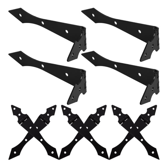 UPGRATOR 10Pcs Iron Fence Gate Hinges with Arrowhead Design for Garden Gate Replacement in Black