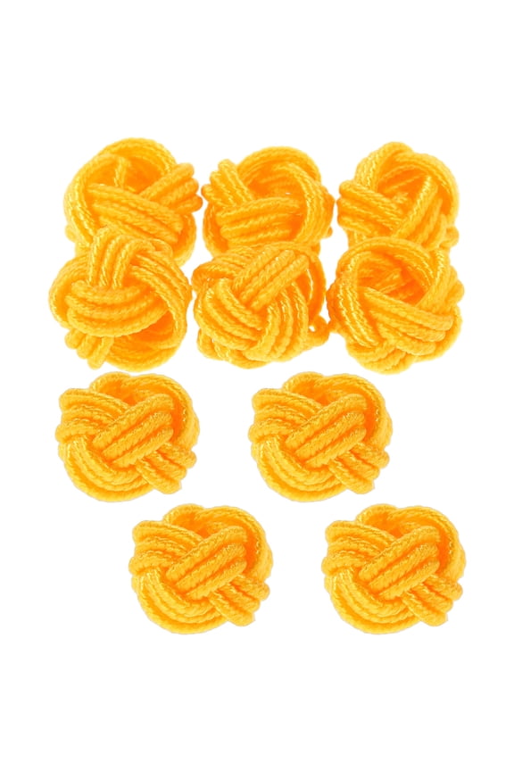 10Pcs Durable Golden Silk Knot Cufflinks for Dress Shirts Multipurpose Fabric Accessories