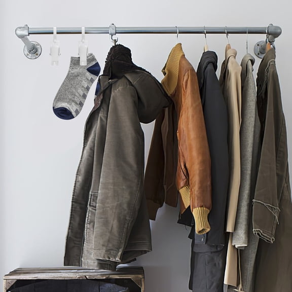 UPGRATOR 10Pcs Hanging Clips For Clothes And Towels With Rotating Mechanism Simple Elegant Design White Plastic