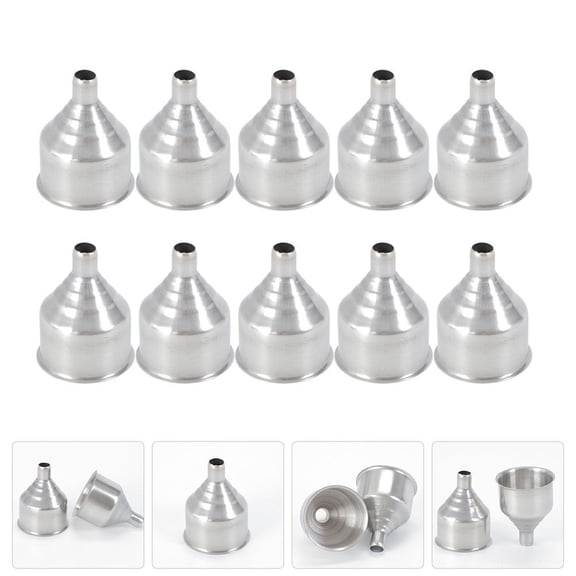 UPGRATOR 10-Piece Stainless Steel Kitchen Funnels Set, and Resistant for Cooking, Home, Bar, and Food Prep