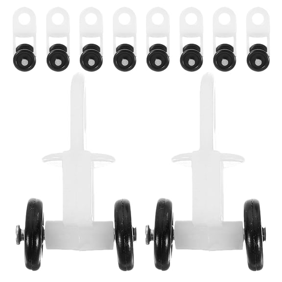 UPGRATOR 10Pcs Plastic Curtain Gliders with Two Wheels Dual Bend Track for Home Ceiling Curtain Systems