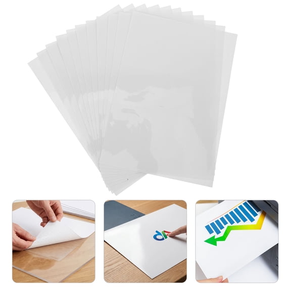 UPGRATOR 10Pcs Printing Transparent Film Sheets with Pressure Sensitive Adhesive for Acrylic and Glass Applications