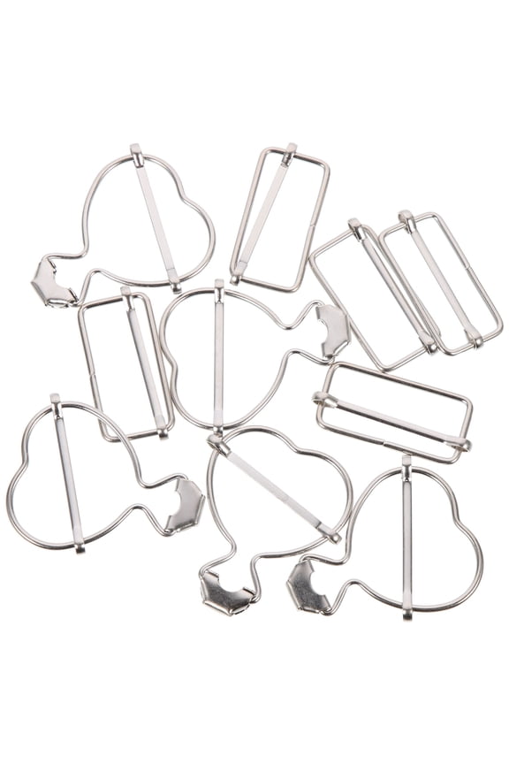 10Pcs Replacement Suspender Clip Clothes Fastening Silver Zinc Alloy Classic Design
