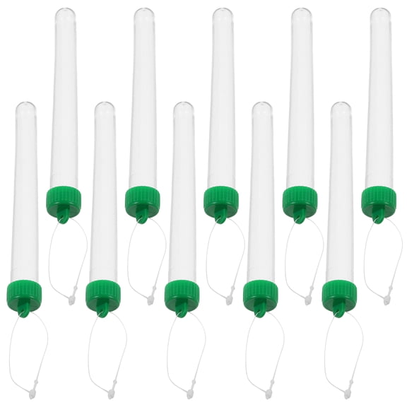 UPGRATOR 10Pcs Transparent Vials with Screw Caps for Scientists Sample Storage 6.3*0.67*0.67in