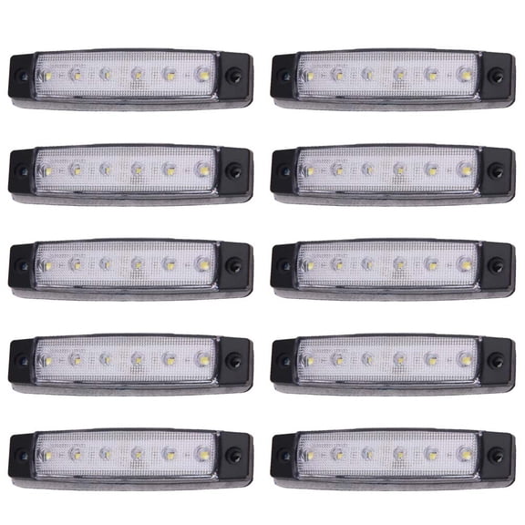 UPGRATOR 10Pcs White LED Trailer Lights Multi Function Tail Turn Stop Signal Lamp