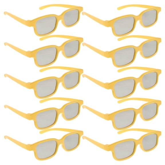 UPGRATOR 10Pcs Yellow 3D Cinema Glasses Featuring Scratch Resistant Lenses for Extended Movie Watching
