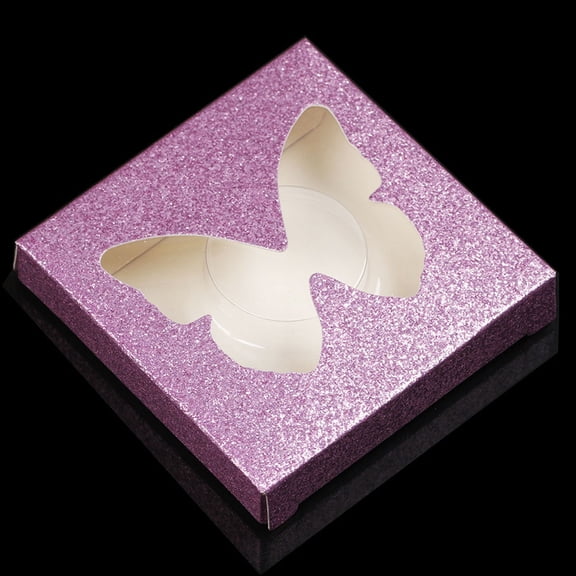 UPGRATOR 10Sets Empty Eyelash Boxes Pink with Creative Butterfly Pattern for Lash Storage Use