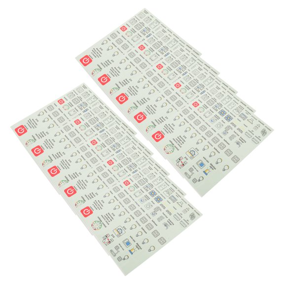 UPGRATOR 10Sheets Self Adhesive Electrical Control Panel Stickers with Visible Text and Icon Identification