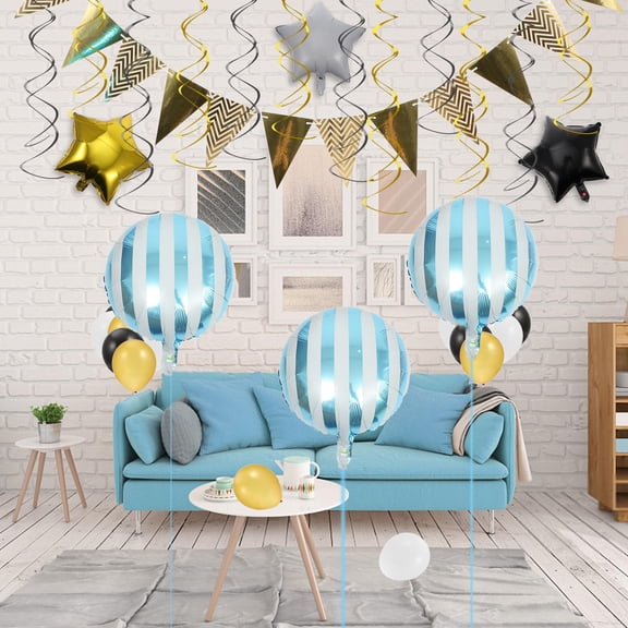 UPGRATOR 10pcs Sky-blue Aluminum Inflatable Balloons Holiday Balloons for Party Organizers