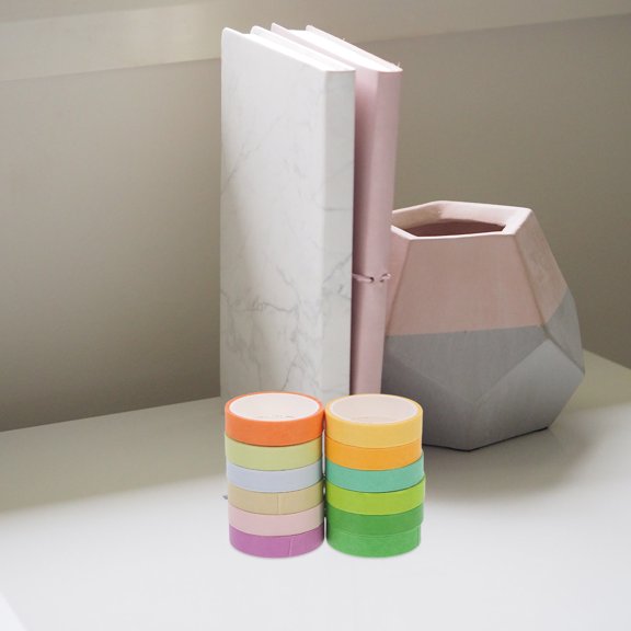 UPGRATOR 12 Rolls of Crafting Tape Washi Paper Lavender Adhesive for Postcards