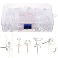 thumbnail image 1 of UPGRATOR 125Pcs Transparent Steel Multi-Function Thumb Tacks for Daily Use Push Pin Set, 1 of 8