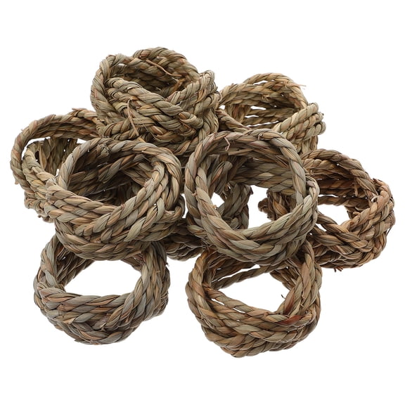 UPGRATOR 12Pcs Boho Olive Green Woven Jute Napkin Rings Rustic Farmhouse Table Decor
