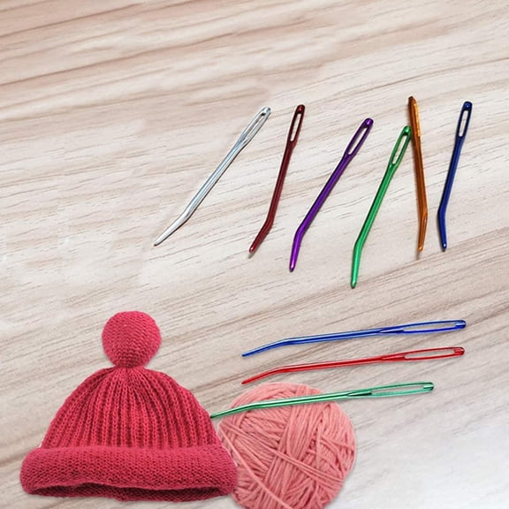 UPGRATOR 12Pcs Compact Household Darning Needles Assorted Colors Smooth Safe Sewing Supply