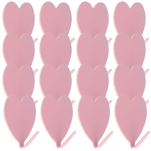 UPGRATOR 16 Pieces Heart-Shaped Decorative Hooks with Adhesive for Accessories