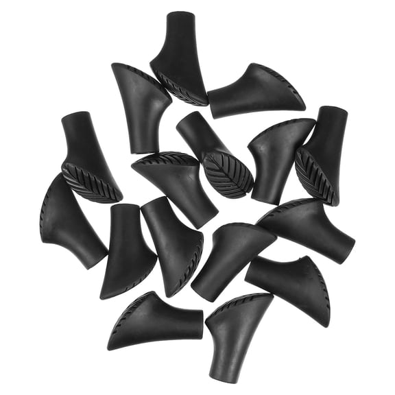 UPGRATOR 16Pcs Hiking Pole Tips Black PVC Protectors for Trekking Walking Stick Rugged Terrain